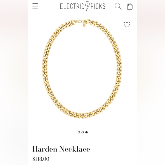 Electric Picks “Harden” Necklace 18” 14K Gold Plated - Picture 1 of 4
